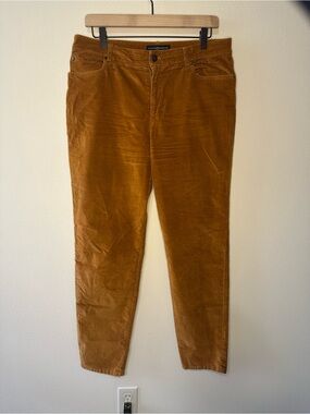 Peruvian connection velveteen straight leg pants in toffee brown size US 12